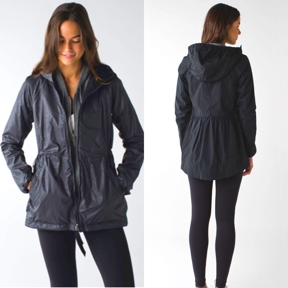 Lululemon Rain for Daze Jacket Black/Static Mist